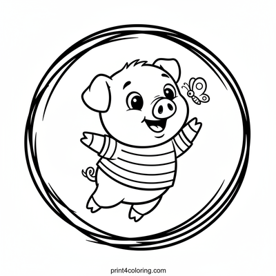 Piglet's Happy Tickle Surprise - free printable coloring page