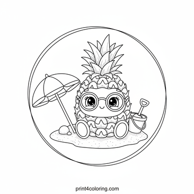 Pineapples coloring pages preview