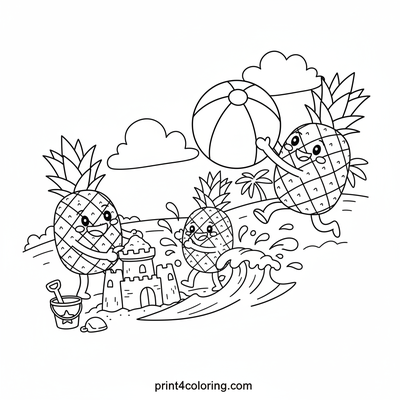 Pineapple Paradise Beach Bash! - free printable coloring page