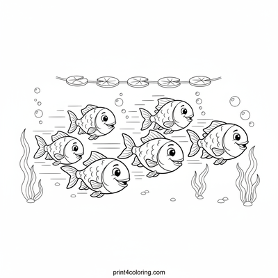 Piranha's Underwater Seaweed Sprint! - free printable coloring page