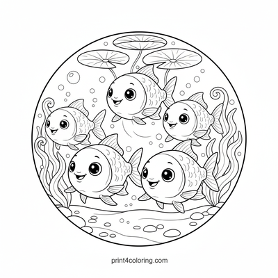 Piranha's Speedy Seaweed Race - free printable coloring page