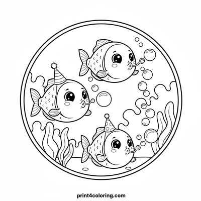 Piranha Party: Bubble Blowing Buddies! - free printable coloring page