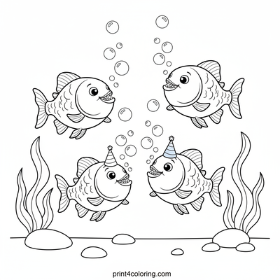 Piranha Party: Bubble Blowout! - free printable coloring page