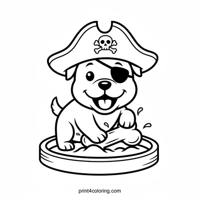 Captain Barkley's Buried Bone Hunt - free printable coloring page
