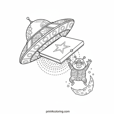 Cosmic Pizza Delivery Dash! - free printable coloring page