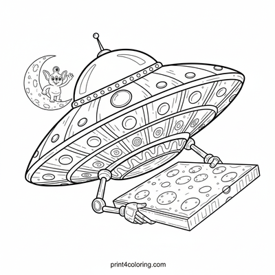 Cosmic Pizza Delivery! - free printable coloring page