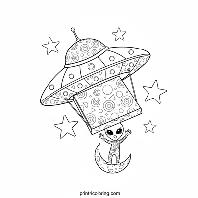 Cosmic Pizza Drop-Off - free printable coloring page