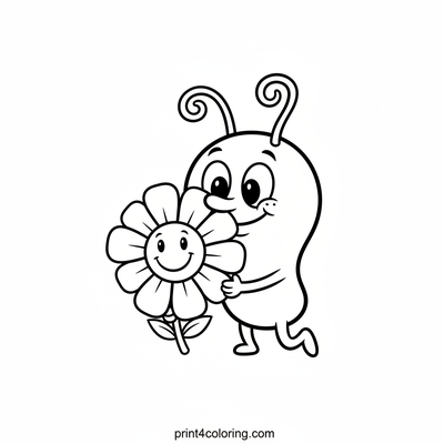 Plankton's Petal Pal - free printable coloring page