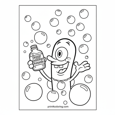 Plankton's Bubbly Bliss Formula - free printable coloring page
