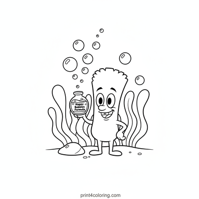 Plankton's Bubbly Formula Fun - free printable coloring page