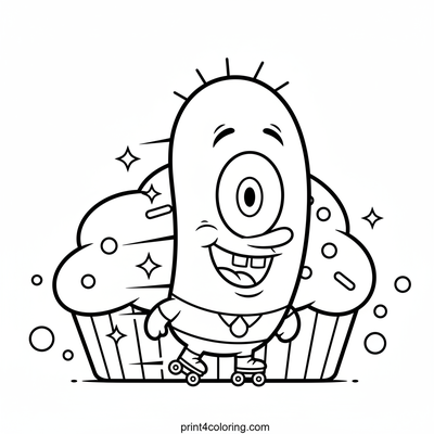 Plankton's Sweet Treat Dash! - free printable coloring page
