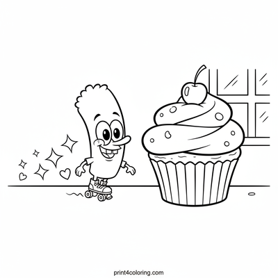 Plankton's Sweet Treat Dash! - free printable coloring page