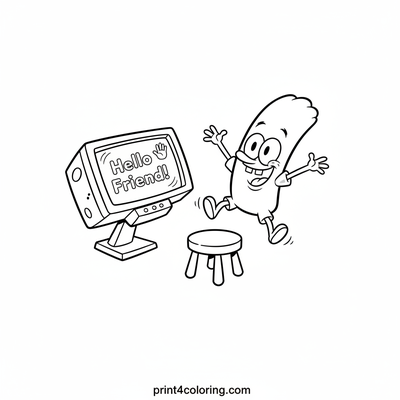 Plankton & Karen's Friendly Screen Time - free printable coloring page