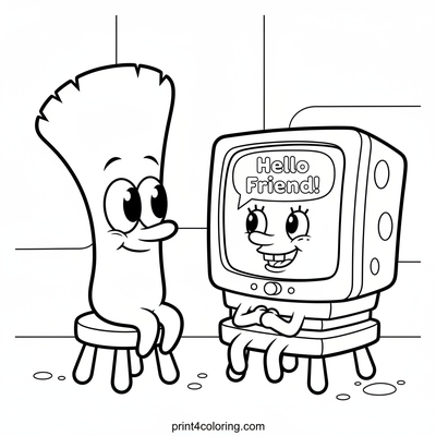 Plankton and Karen's Cozy Connection - free printable coloring page