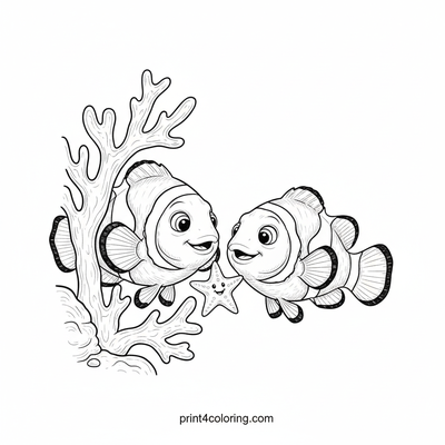 Clownfish Coral Reef Rendezvous - free printable coloring page