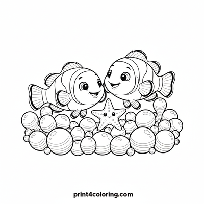 Cozy Coral Reef: Playful Clownfish Duo - free printable coloring page