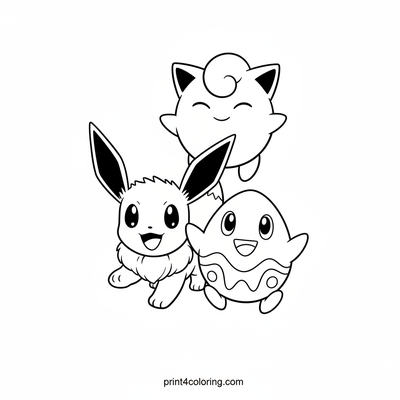 Playful Pokémon Pals Adventure - free printable coloring page