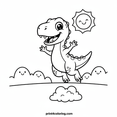 Joyful Raptor Leap! - free printable coloring page