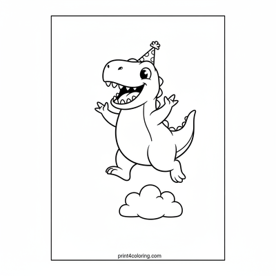 Joyful Raptor's Sky Leap - free printable coloring page