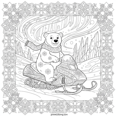 Snowmobile coloring pages preview