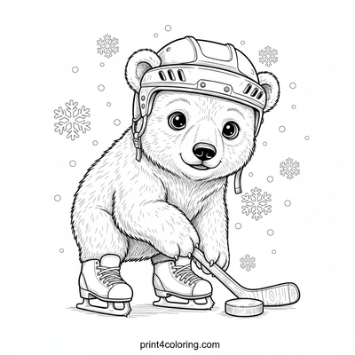 Little Polar Skater's Debut - free printable coloring page