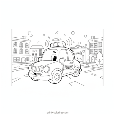 Police Parade Celebration! - free printable coloring page