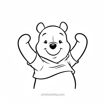 Winnie's Gentle Stretch and Smile - free printable coloring page