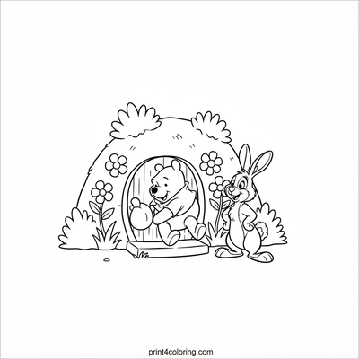 Winnie the Pooh's Sticky Door Jam! - free printable coloring page