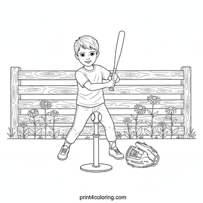 Little Leaguer's Grand Slam Dreams - free printable coloring page