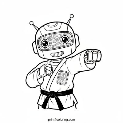 Professor Percival's Taekwondo Tangle - free printable coloring page