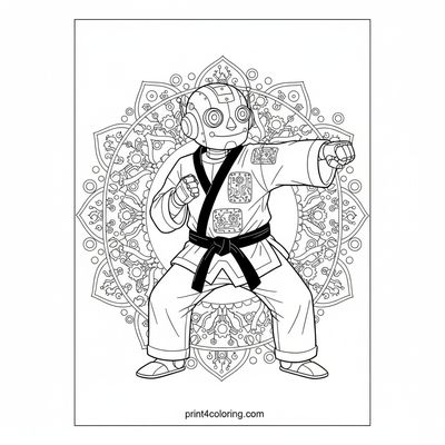 Professor Percival's Taekwondo Tangle - free printable coloring page