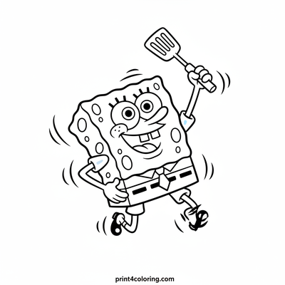 SpongeBob's Proud Pose! - free printable coloring page