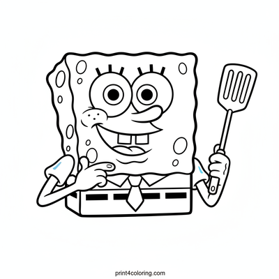 SpongeBob's Proud Portrait - free printable coloring page