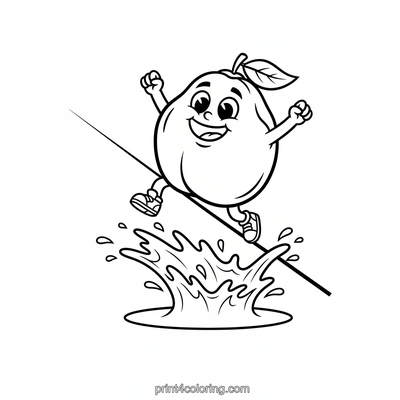 Prune's Bouncy Splash Adventure - free printable coloring page