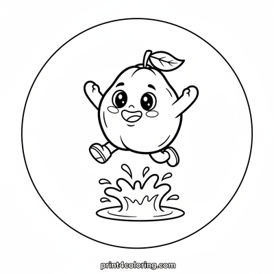 Prune's Joyful Puddle Jump - free printable coloring page