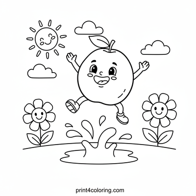 Prune's Bouncy Puddle Jump - free printable coloring page