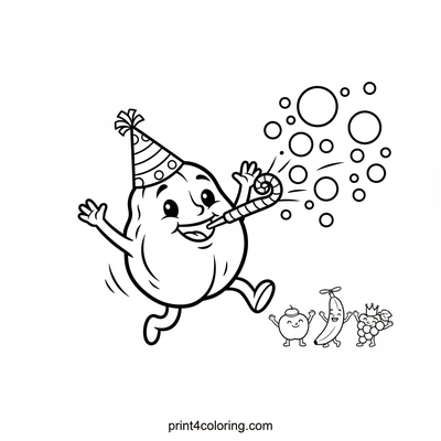 Pruney's Wacky Hat Bash! - free printable coloring page
