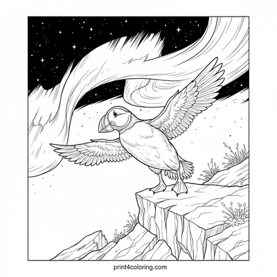 Puffin's Aurora Serenade