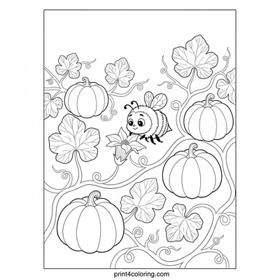 Sunlit Pumpkin Patch Adventure - free printable coloring page