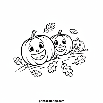Rolling Pumpkin Fun Race - free printable coloring page
