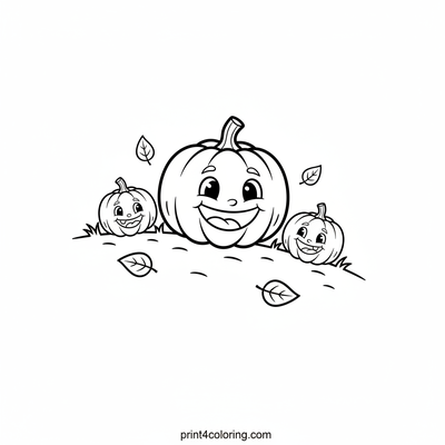 Rolling Pumpkins Race Downhill - free printable coloring page