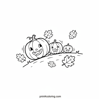The Great Pumpkin Roll Race - free printable coloring page