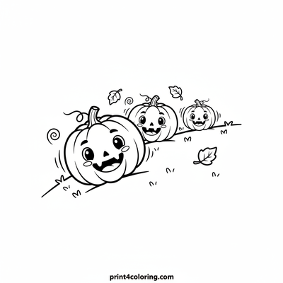 Happy Pumpkin Roll Race - free printable coloring page