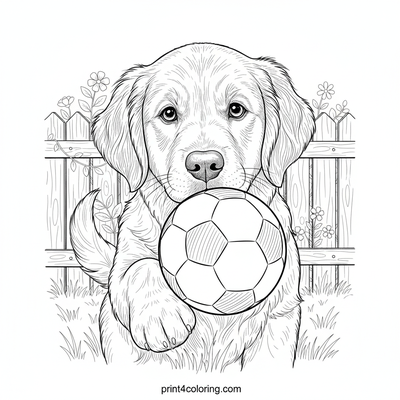 Puppy's Big Soccer Debut! - free printable coloring page