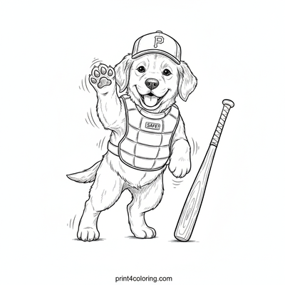 The Golden Umpire's Big Call - free printable coloring page