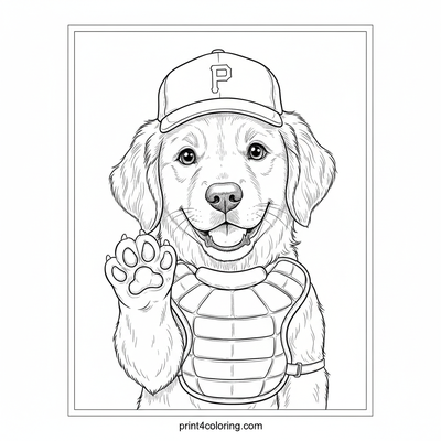 The Golden Umpire's Grand Slam Call - free printable coloring page