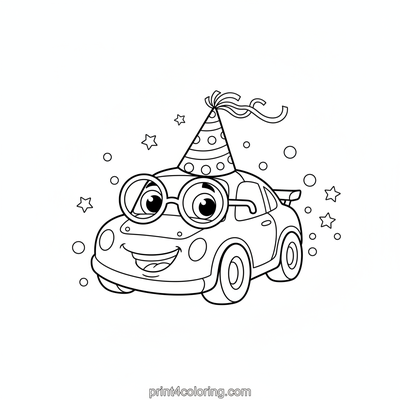 Party-Ready Race Car Fun! - free printable coloring page