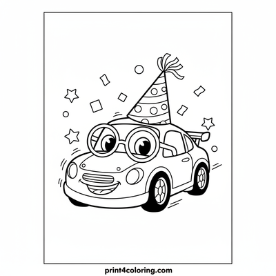Silly Race Car Costume Party! - free printable coloring page