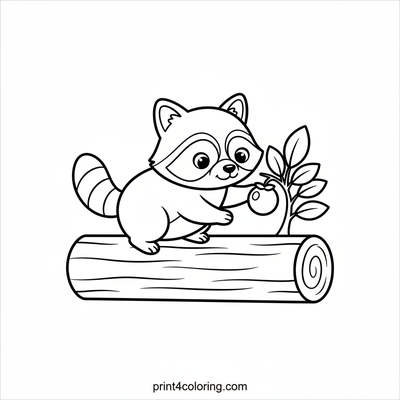 Berry-Balancing Raccoon's Snack Time