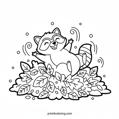 Playful Raccoon's Autumn Adventure